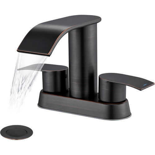 FashionSecretsLLC Waterfall Bathroom Faucet 4-Inch Centerset, 2-Handle ...